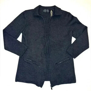 Dana Buchman Women’s 100 % Pure New Merino Wool Zip Up Sweater Size- Small